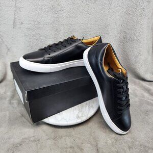 Ace Marks Shoes Mens Size 12 Brett Black Leather Lace Up Dress Sneaker *NWT*
